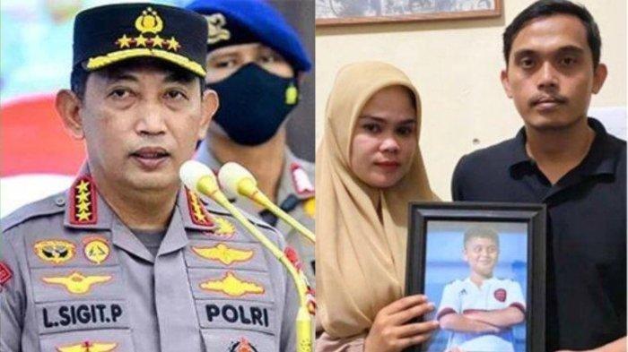 Kolase Kapolri Jenderal Listyo Sigit Prabowo (Kiri) dan orangtua almarhum Afif Maulana