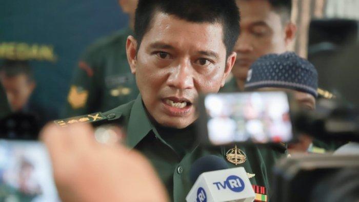 Kapendam I/Bukit Barisan, Kolonel Inf Rico J Siagian saat memberikan keterangan