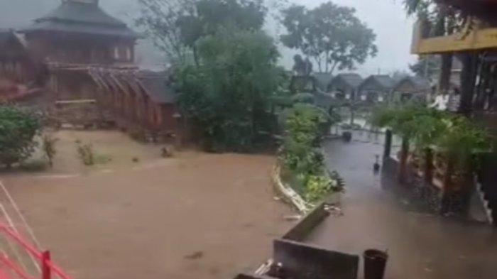 Kondisi pemandian air panas Pariban yang sempat terdampak banjir, Selasa (7/5/2024).