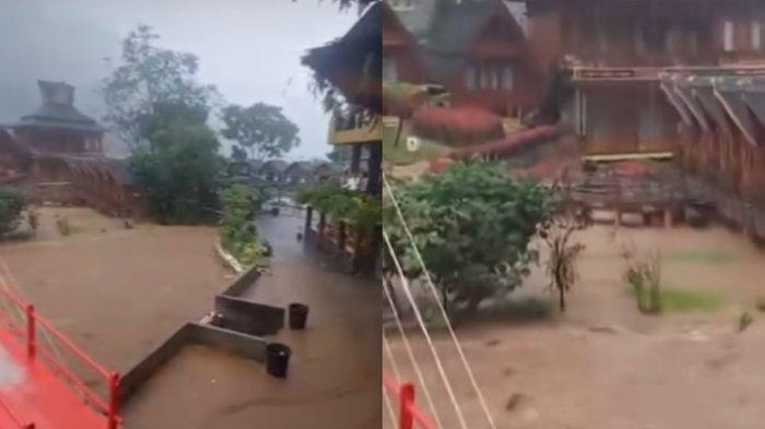 Kondisi pemandian air panas Pariban yang sempat terdampak banjir, Selasa (7/5/2024).