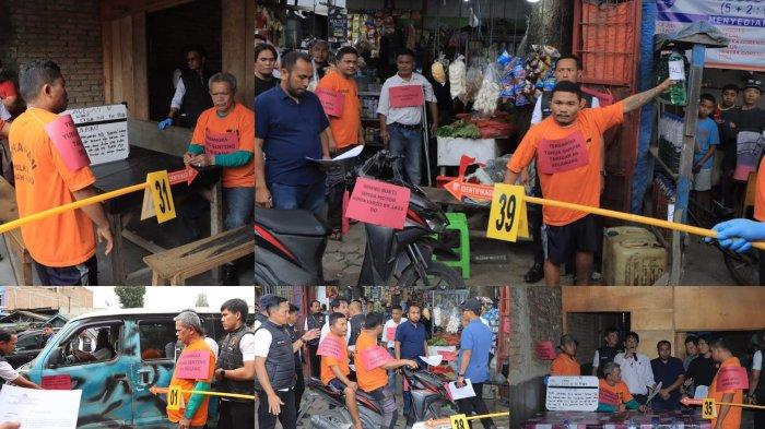 Tiga tersangka kasus tewasnya wartawan Rico Sempurna beserta keluarganya menjalankan sebanyak 57 peran dalam rekonstruksi yang digelar Polda Sumut, Jumat (19/7/2024).