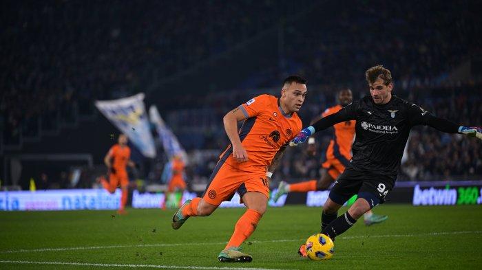Hasil Lazio vs Inter Milan, Penyerang Inter Milan, Lautaro Martinez mencetak gol ke gawang Lazio, Senin (18/12/2023) dini hari WIB