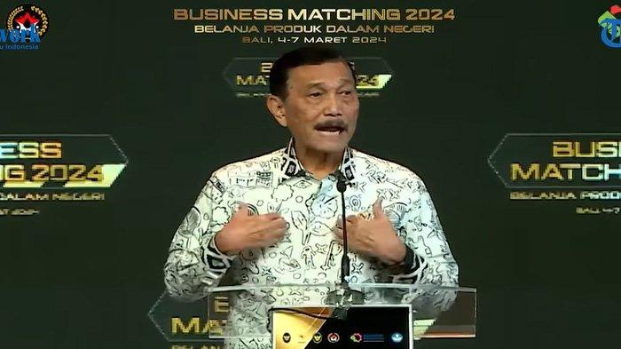 Luhut di acara Business Matching 2024 di Jakarta, Kamis (7/3/2024).