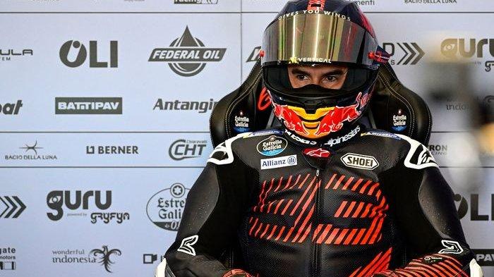 Pembalap Gresini, Marc Marquez, saat tampil dalam tes pasca-musim MotoGP di Sirkuit Ricardo Tormo, Cheste, Spanyol, 28 November 2023.