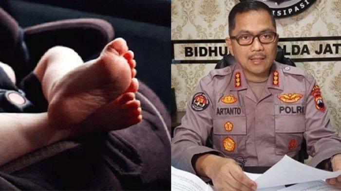 POLISI BUNUH BAYI - Ilustrasi bayi (kiri) dan (kanan) Kabid Humas Kombes Pol Artanto menyatakan pihaknya kini telah menangkap terlapor Brigadir Ade Kurniawan untuk menjalani pemeriksaan oleh Bidang Profesi dan Pengamanan (Bidpropam) Polda Jateng.