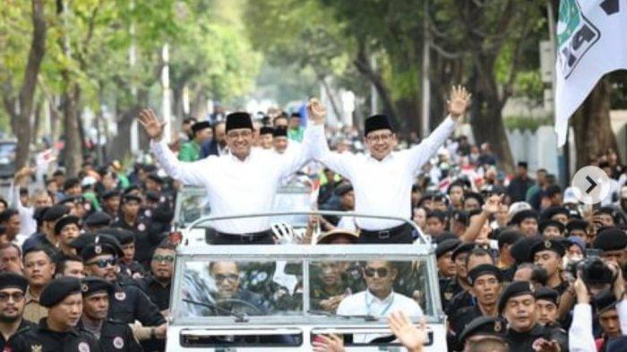 Pasangan calon presiden dan wakil presiden, Anies Baswedan-Muhaimin Iskandar (AMIN) secara resmi mendaftar ke Komisi Pemilihan Umum (KPU), Kamis (19/10/2023).