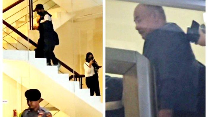 TIBA DI GEDUNG KPK: Terduga operasi tangkap tangan (OTT) di Kabupaten Mandailing Natal, Sumatera Utara, tiba di gedung KPK, Jalan Rasuna Said, Jakarta, Sabtu (28/6/2025) dini hari. Dalam operasi tangkap tangan KPK ini, setidaknya 6 orang diamankan. (Tribunnews.com/Ilham Rian)