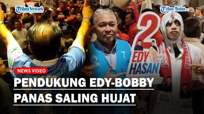 ratusan pendukung kedua pasangan calon mulai memadati lokasi debat sekitar pukul 19.00 WIB atau satu jam sebelum berlangsung debat pada pukul 20.00 WIB.