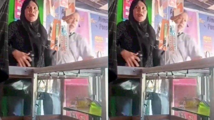 Potongan video yang memperlihatkan salah seorang caleg marah marah dengan pemilik warung di jalan Pahlawan, Kota Medan.