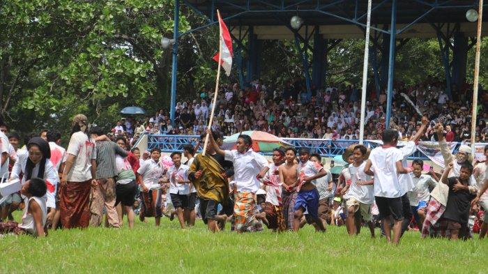 Rangkaian kegiatan Brandan Bumi Hangus yang digelar di Lapangan Petrolia Pertamina Pangkalan Brandan, Kabupaten Langkat, Sumatera Utara, Selasa (13/8/2024).