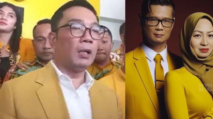 Ridwan Kamil membagikan sebuah poster kampanye politik dirinya dan Airin Rachmi Diany dalam versi AI (Artificial Intelligence). (kanan)