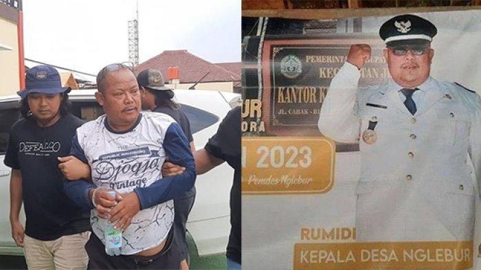 Rumidi saat dibawa polisi di Mapolres Blora, Jawa Tengah pada Minggu (17/9/2023). Setelah sempat menghilang selama beberapa bulan ditemukan