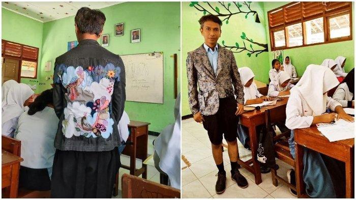 SOSOK Indra Gunawan, Guru SMK Jadi Model Busana Buatan Murid, Aksinya Viral dengan Busana Unik