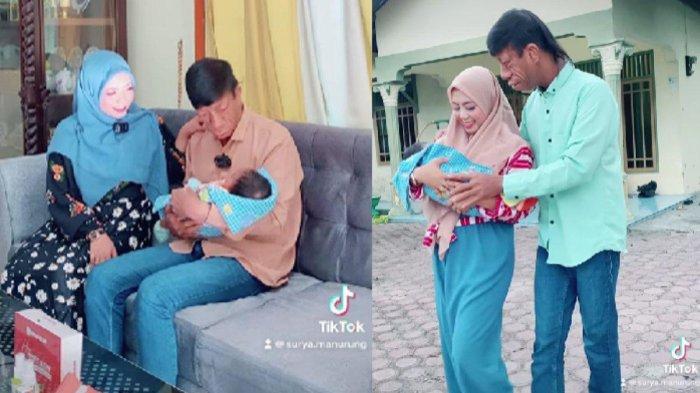 Surya Manurung dan istri gendong bayi