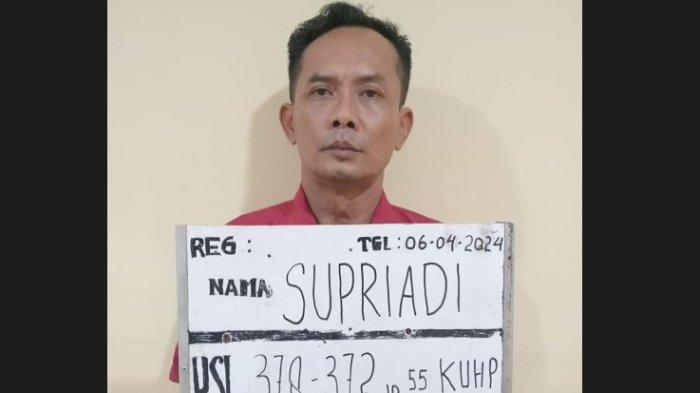 Tampang Iptu Supriadi personel Polda Sumut ditangkap karena terlibat dugaan tipu gelap masuk taruna Akpol bersama Nina Wati.