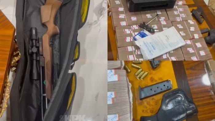 DISITA DARI RUMAH TOPAN: Uang senilai sekitar Rp2,8 miliar m diamankan dari kediaman Topan Ginting, Rabu (2/7/2025). Selain uang miliaran rupiah, KPK juga mengamankan dua pucuk senjata dari kediaman Topan. KPK juga menyita pistol jenis Beretta dan senapan angin. (Dok KPK)