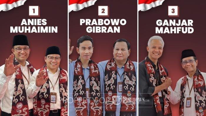 Tiga pasangan calon Capres-Cawapres Pemilu 2024