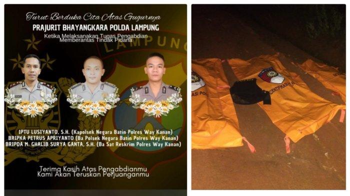 GEREBEK JUDI SABUNG AYAM: Tiga anggota polisi ditembak mati saat gerebek judi sabung ayam di Way Kanan Lampung pada Senin (17/3/2025). Penggerebekan arena judi sabung ayam ini di Kampung Karang Manik, Kecamatan Negara Batin, Kabupaten Way Kanan, Lampung, Senin (17/3/2025). (Istimewa)