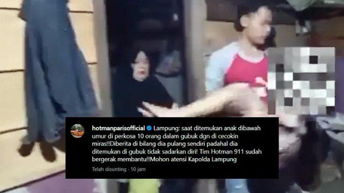 Tragis dan pilu nasib seorang siswi SMP di Lampung Utara. Bocah berinisial NA (15) dirudapaksa 10 orang pria dan disekap selama 3 hari di sebuah gubuk reot. Kasus mengenaskan ini terjadi di perkebunan Desa Tanjung Bar, Kecamatan Bukit kemuning, Kabupaten Lampung Utara, Provinsi Lampung. (Istimewa)