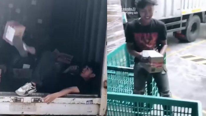 VIRAL Aksi Pegawai Ekspedisi Lempar dan Tendang Paket ke Dalam Truk, Dikecam Netizen Habis-habisan