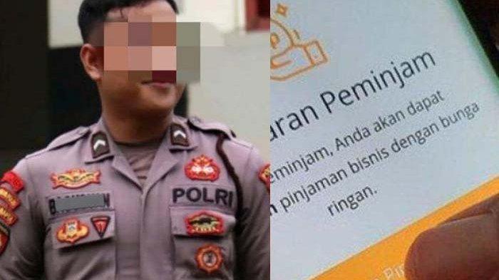 LUNASI PINJOL - Kolase foto Brida BYA dan ilustrasi Pinjol. Bripda BYA ditudin mendekati banyak wanita demi melunasi utang pinjolnya.