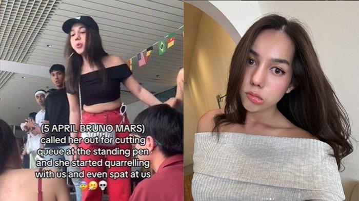VIRAL Selebgram Indonesia Ludahi Orang di Singapura, Una Dembler Dituding Serobot Antrean Konser