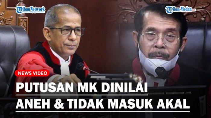 Wakil Ketua Hakim Mahkamah Konstitusi (MK) Saldi Isra dan Anwar Usman