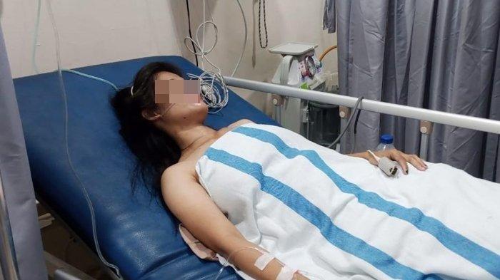 Agusvita (26), calon pengantin yang ditusuk mantan suaminya membantah pernah menikah dengan pelaku (Sripoku.com/Andi Wijaya)
