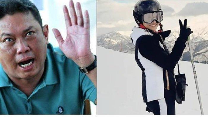 Adiguna Sutowo dan Dian Sastro main ski di Swiss