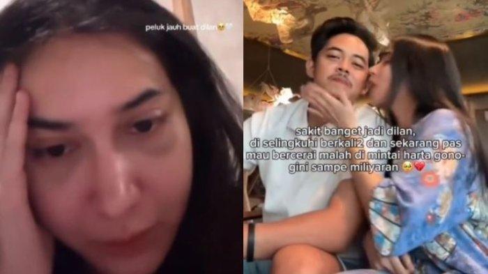 DISELINGKUHI - Tangkapan layar sosok TikTokers Dilan Janiyar tengah viral jadi sorotan karena mengungkap perselingkuhan sang suami. Dilan pilu ditagih harta gana-gini miliaran, disadur pada Selasa (15/4/2025). (kolase Instagram pembasmi kehaluan real)