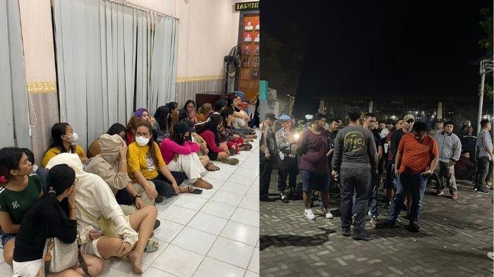 Kolase foto penggerebekan Diskotek Blue Star