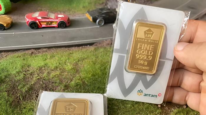 STAGNAN- Harga emas Antam Logam Mulia 17 Juli 2025 di Kota Medan harganya stagnan.