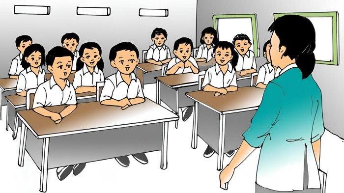 Ilustrasi guru mengajar