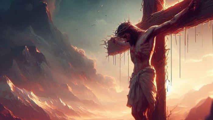PENYALIBAN YESUS- Ilustrasi penyaliban Yesus Kristus yang kemudian diperingati pada hari Jumat atau Jumat Agung.
