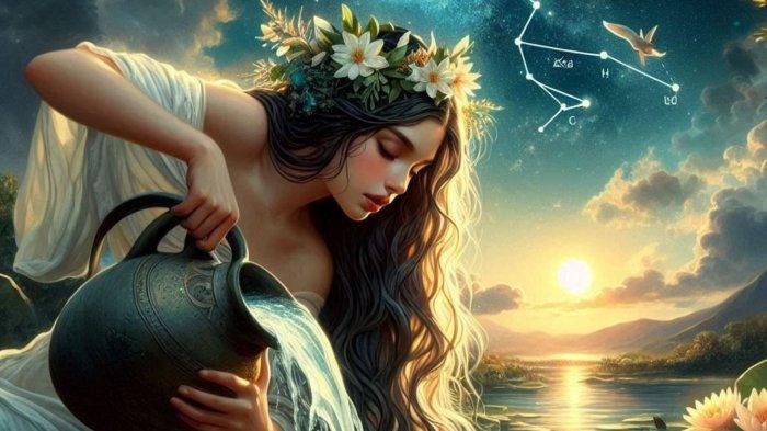 Ilustrasi zodiak Aquarius