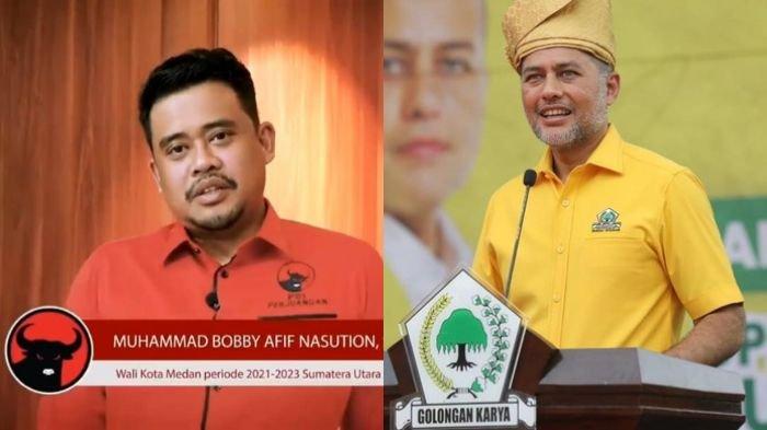 Kolase foto Bobby Nasution dan Musa Rajekshah
