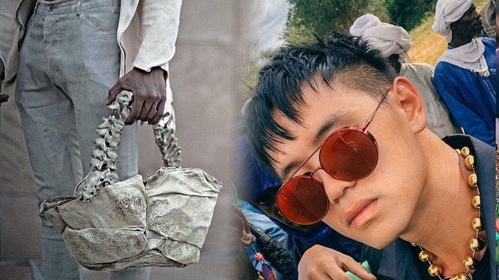 Sebuah unggahan lama di akun Instagram Arnold Putra yang mempromosikan sebuah kreasi tas dengan menggunakan material kulit lidah buaya dan bagian tulang belakang manusia.