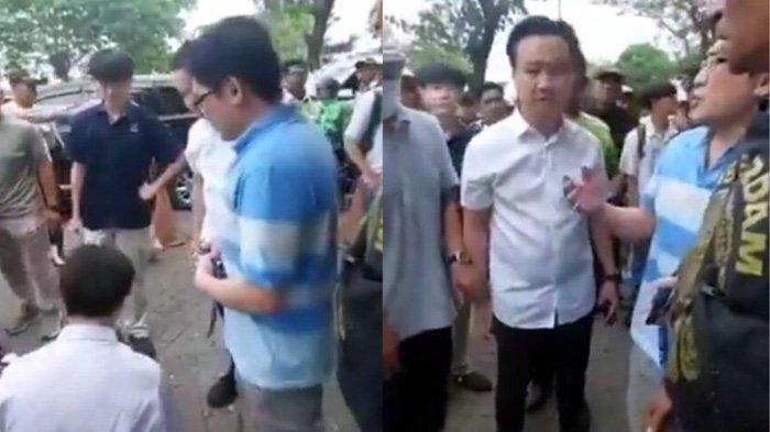 Sosok pengusaha asal Surabaya, Ivan Sugianto mendadak menjadi sorotan usai sikap arogannya kepada seorang siswa. Ia memaksa siswa tersebut untuk sujud hingga mengonggong. (X)