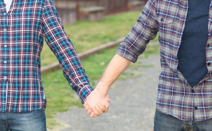 Ilustrasi pasangan gay.