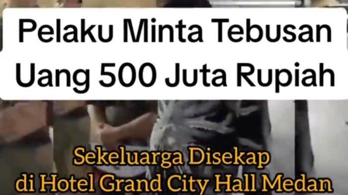 Jepretan layar saat keluarga, kuasa hukum sepasang suami istri di Medan dinarasikan disekap Polisi di salah satu hotel di Medan