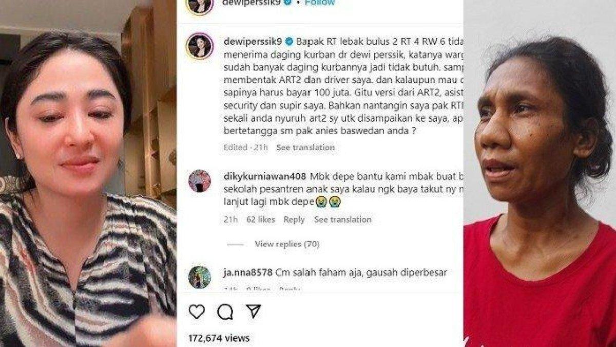 ART Dewi Perssik bernama Rosmini buka suara soal polemik hewan kurban Dewi Perssik.