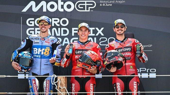 BAGNAIA HADAPI TEKANAN - Francesco Bagnaia tidak hanya menghadapi tekanan karena kecepatan Marc Marquez di atas motor yang sama tetapi juga Alex Marquez yang terus mengalahkannya dengan motor yang tahun lalu dipakainya.