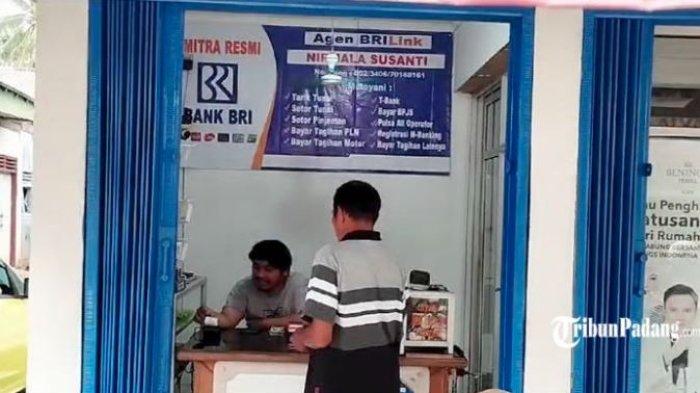Kedai agen BRI link Nirmala Susanti di Lakuak, Kecamatan Lengayang, Pesisir Selatan yang menjadi korban penipuan dua bule saat didatangi TribunPadang.com, Rabu (25/10/2023).