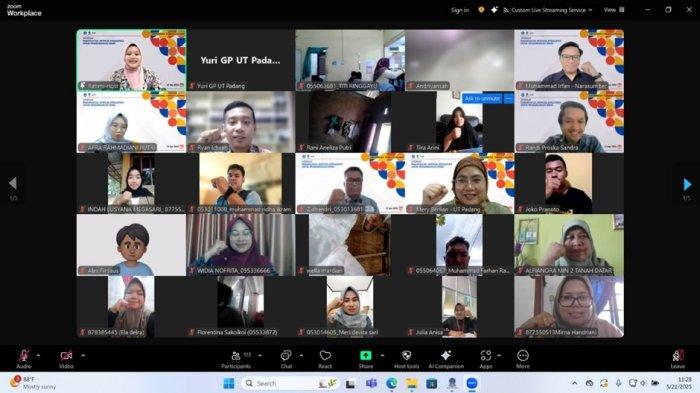 UT PADANG WEBINAR AI - Universitas Terbuka (UT) Padang kembali menunjukkan komitmennya dalam mendukung literasi digital masyarakat dengan menggelar webinar bertema “Pemanfaatan Artificial Intelligence (AI) untuk Pengembangan Bisnis”. Acara kali ini diselenggarakan secara daring dan diikuti oleh ratusan peserta dari berbagai latar belakang profesi dan wilayah di Indonesia, Rabu (21/5/2025).