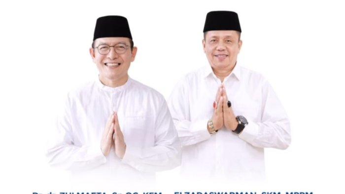 Paslon Zulmaeta dan Elzadaswarman yang sementara unggul perolehan suara di Pilkada Payakumbuh 2024