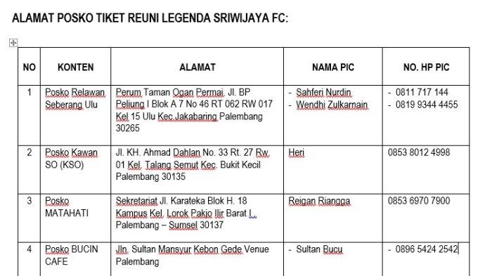 4 Lokasi mendapatkan tiket gratis laga reuni Legend Sriwijaya FC