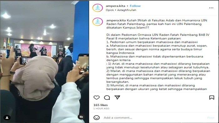 Aksi penampilan 5 wanita ngedance di Kuliah Iftitah Fakultas Adab UIN RF tuai kontra.