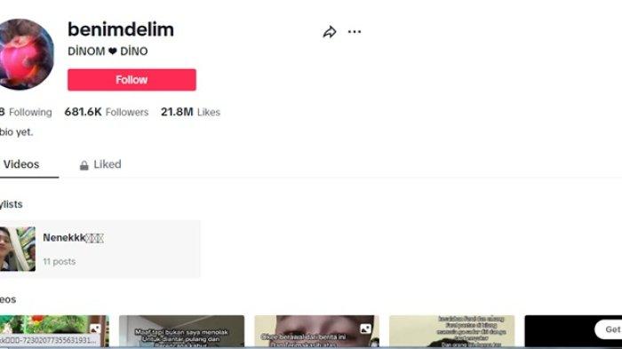 Akun Tik Tok Farel Aditya yang lama hanya ganti user name.