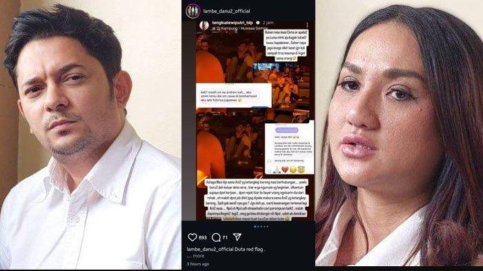 (Kiri) Andrew Andika dan (kanan) Tengku Dewi Putri yang murka suaminya mabuk di klub bareng ani-ani