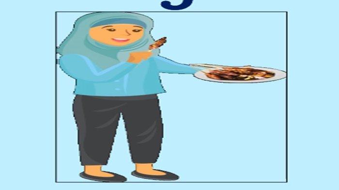 Gambar latihan soal Bahasa Inggris kelas 3 SD Bab 2 semester 1 Kurikulum Merdeka, I Don't Like Rice.
